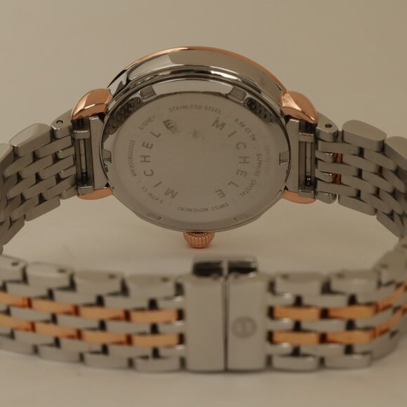 Michele Sidney MoP Diamond Silver Rose Gold Watch - Picture 9 of 13